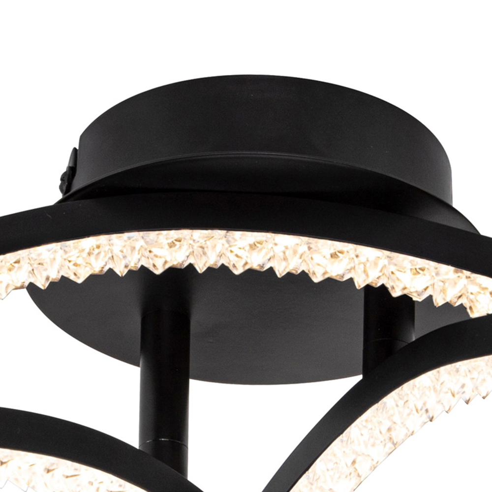 Cosylyte Kenworth 3 Light Matt Black Wavy Beaded LED Ceiling Light Image 4