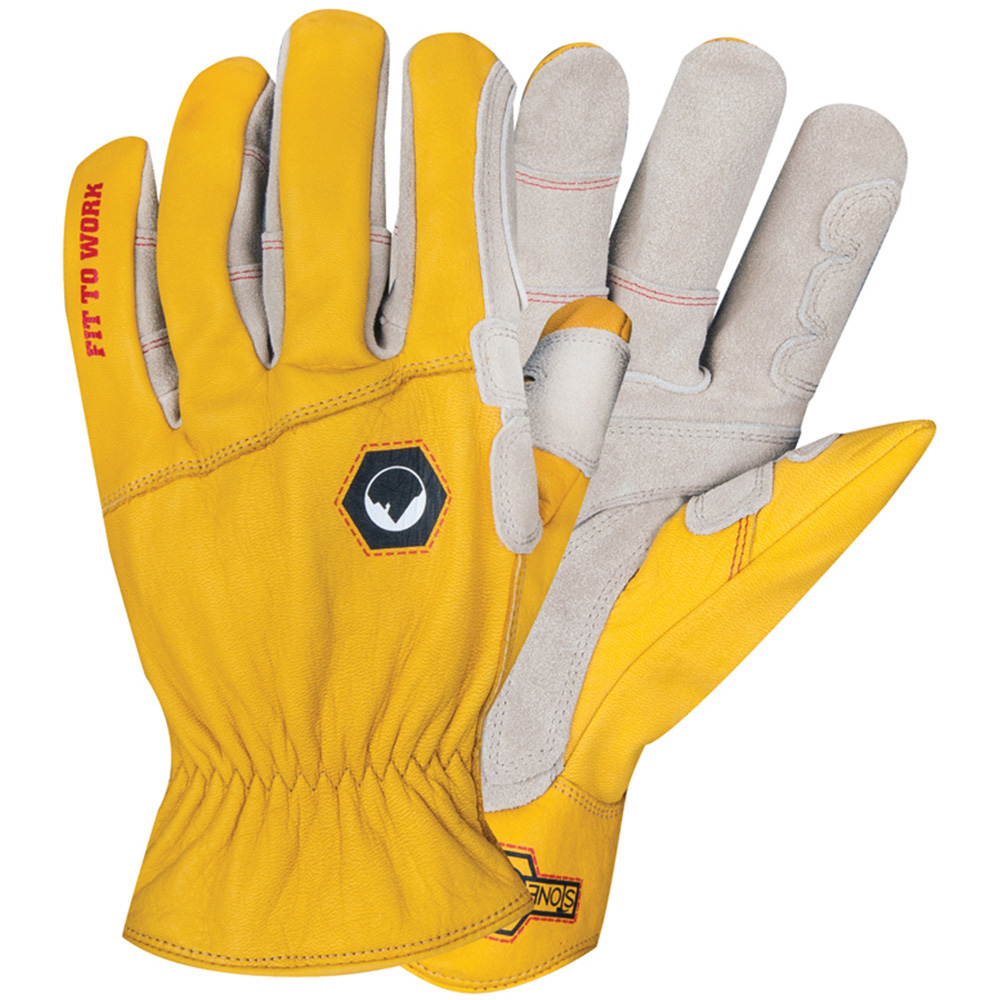 StoneBreaker Large Yellow Classic Rancher Work Gloves Image 3