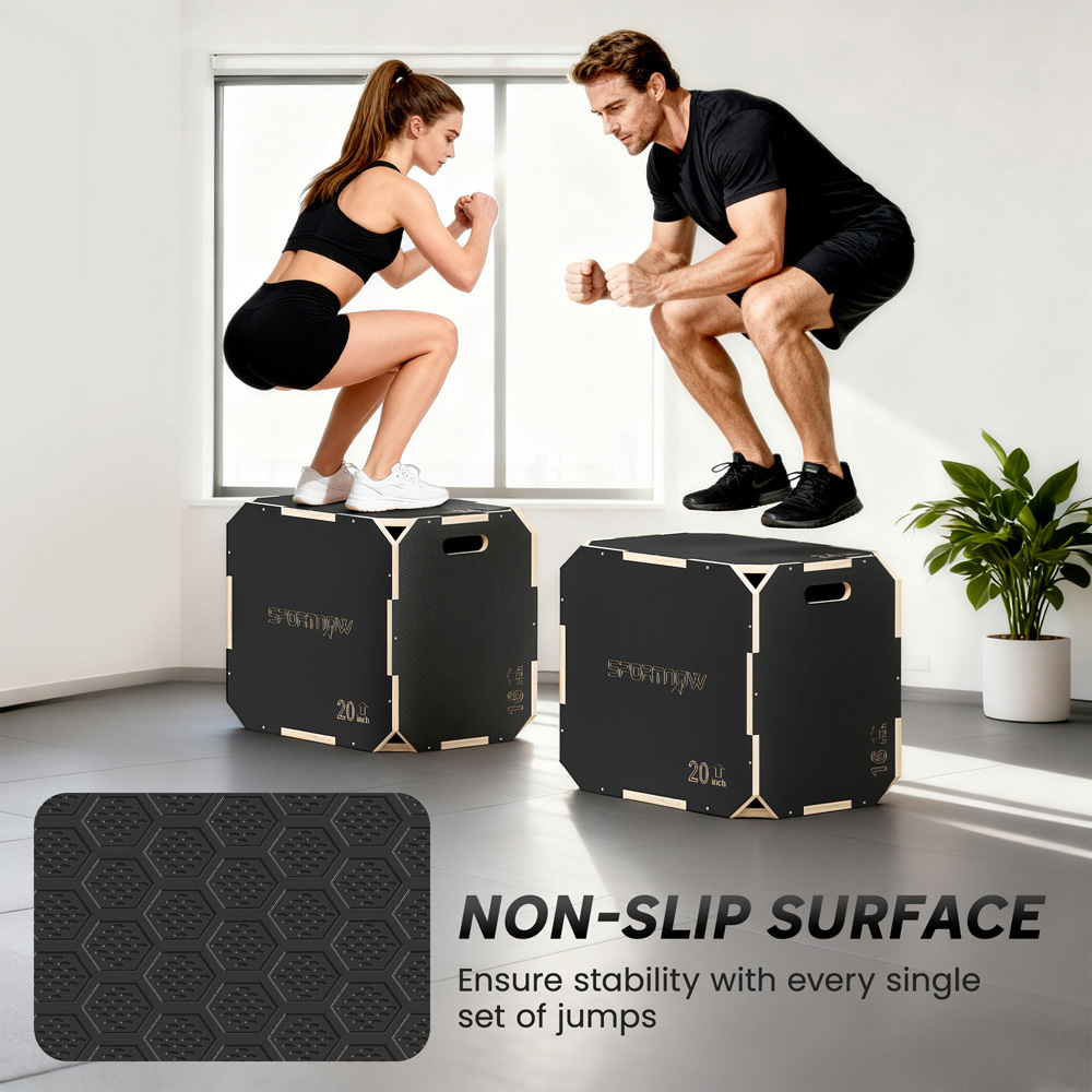 SPORTNOW Non-Slip Corner-free Wooden Plyo Box 41 x 61 x 51cm Image 6