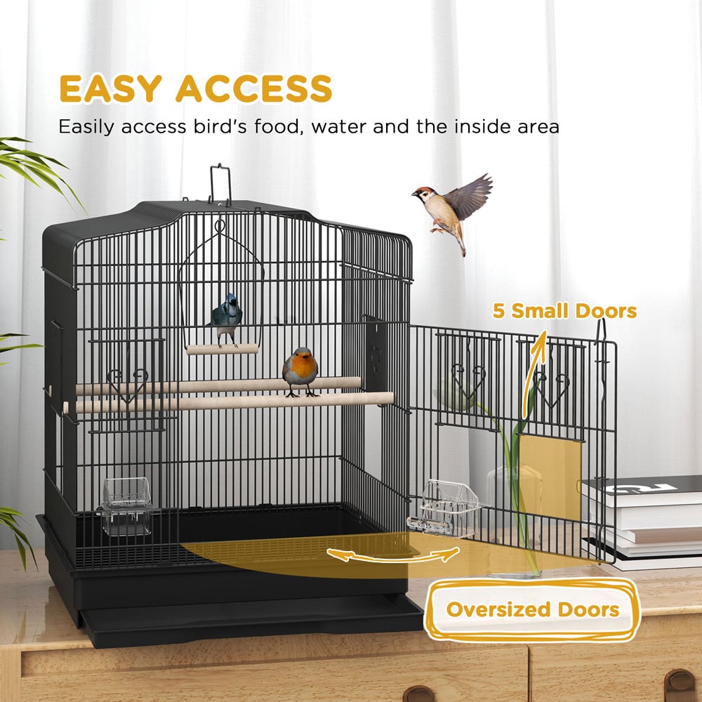 PawHut 59cm Black Large Bird Cage Image 8