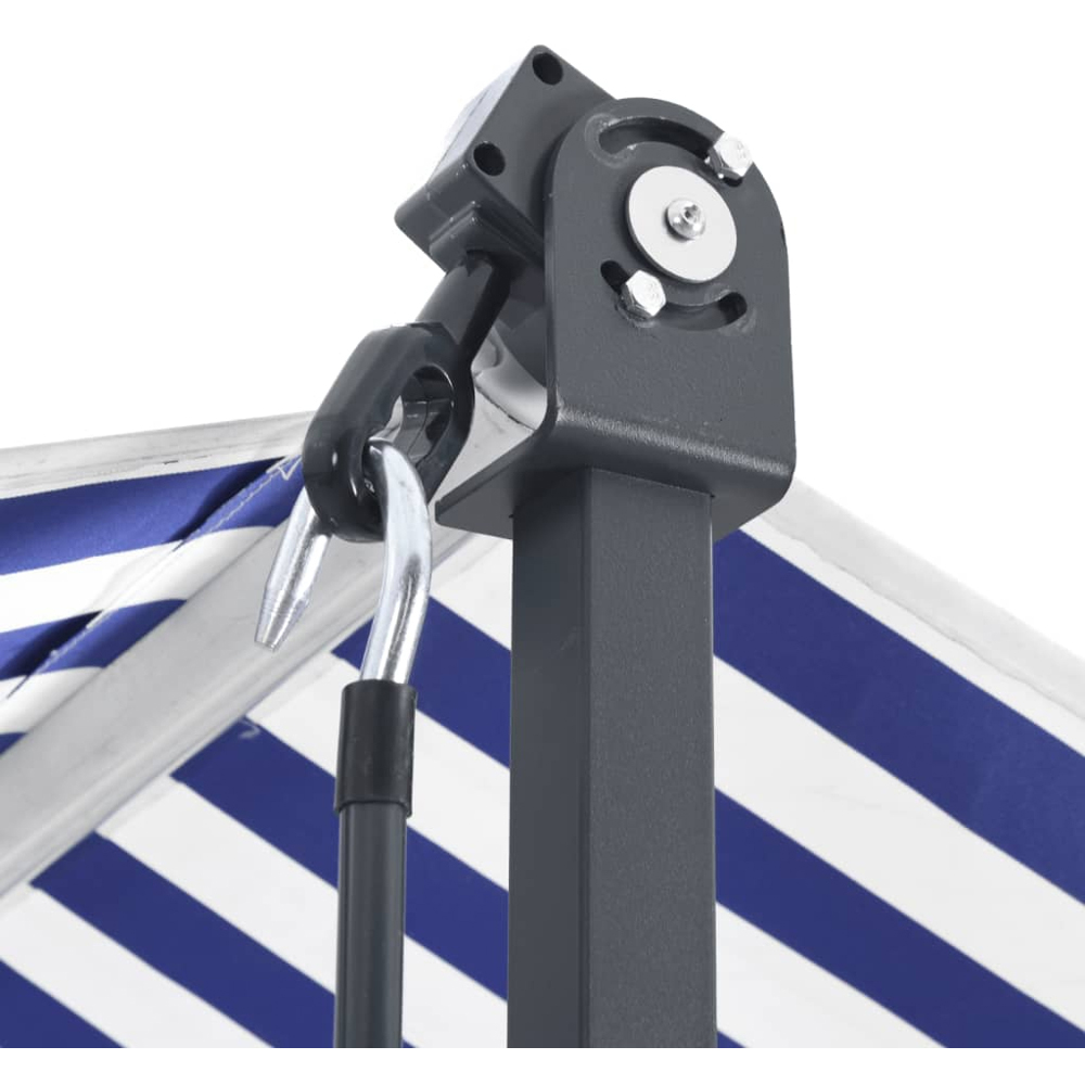 vidaXL Blue and White Retractable Free Standing Awning with Handle Crank 4 x 3m Image 7