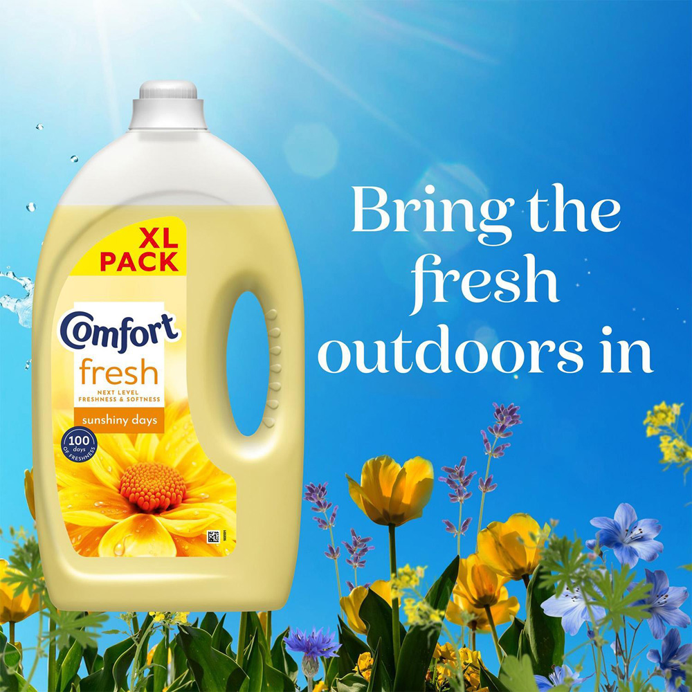 Comfort Fresh Sunshiny Days Liquid Fabric Conditioner 80 Washes 2.4L 4 Pack Image 6
