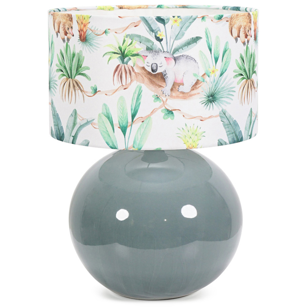 ValueLights Bosco Eucalyptus Teal Tropical Shade Ceramic LED Table Lamp Image 1