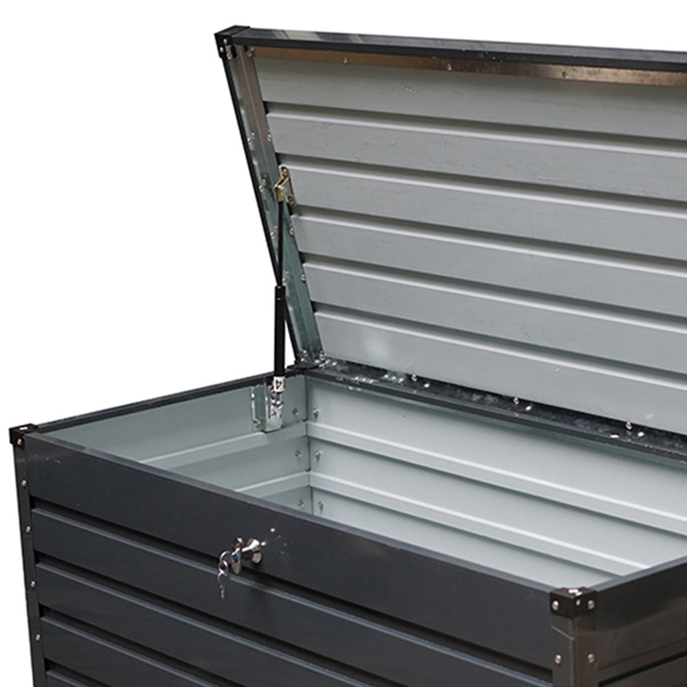 Gr8 Garden Dark Grey Metal Outdoor Storage Box 420L Image 3