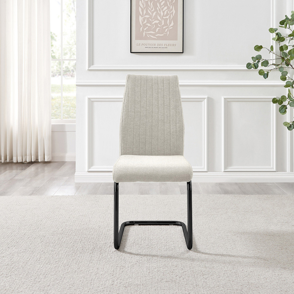 Furniturebox Fontana Set of 2 Cream and Black Dining Chair Image 5