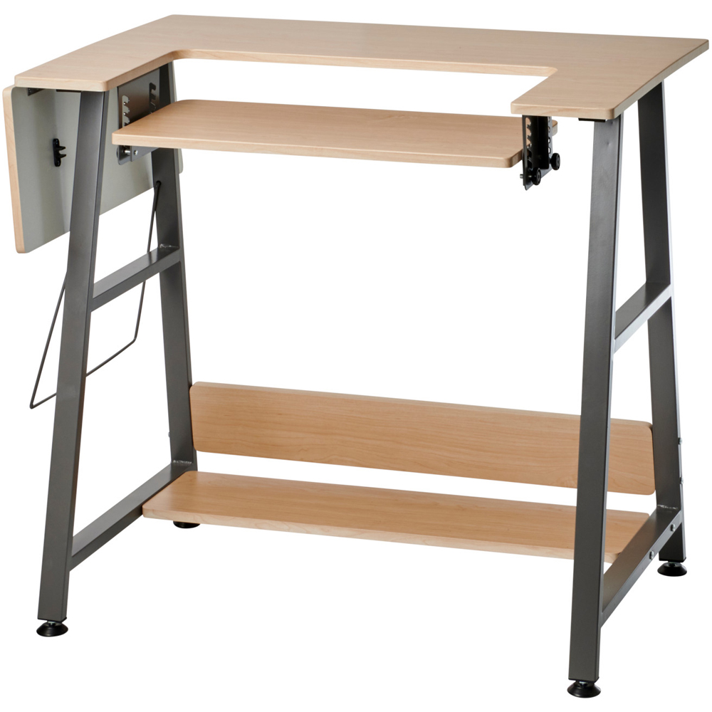 Sewing Online WC1014 Dark Grey Wooden Adjustable Sewing Machine Table Image 3