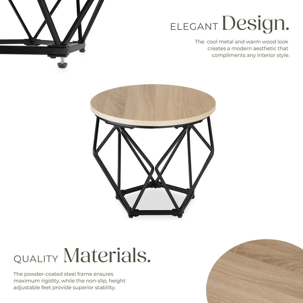 tectake Benham Oak Sonoma Coffee Table Set of 2 Image 3