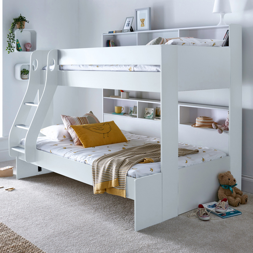 Bedmaster Oliver Triple Sleeper White Bunk Bed with Orthopaedic Mattresses Image 1