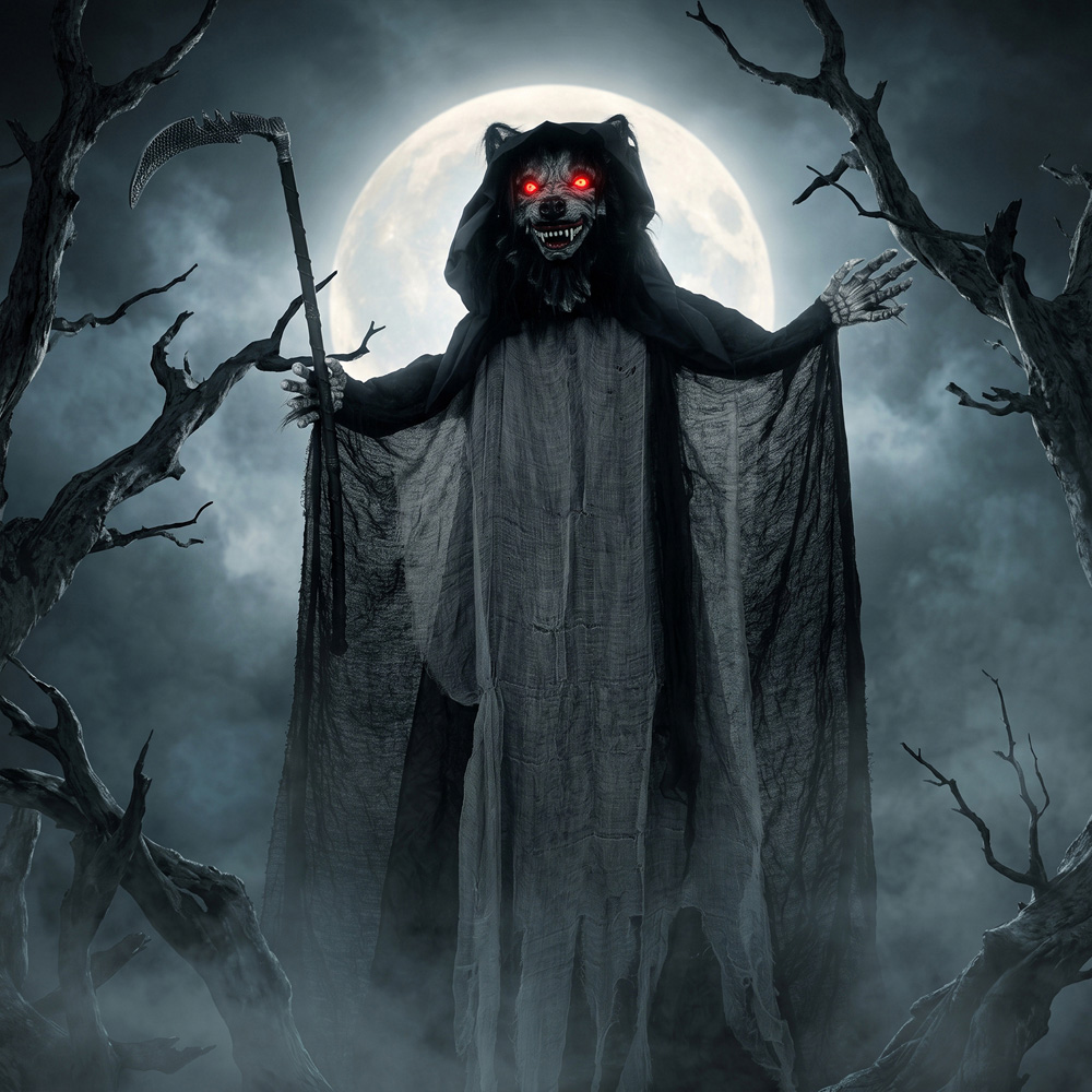 HOMCOM Light Up Standing Animated Werewolf Halloween Decoration 5.5ft Image 4