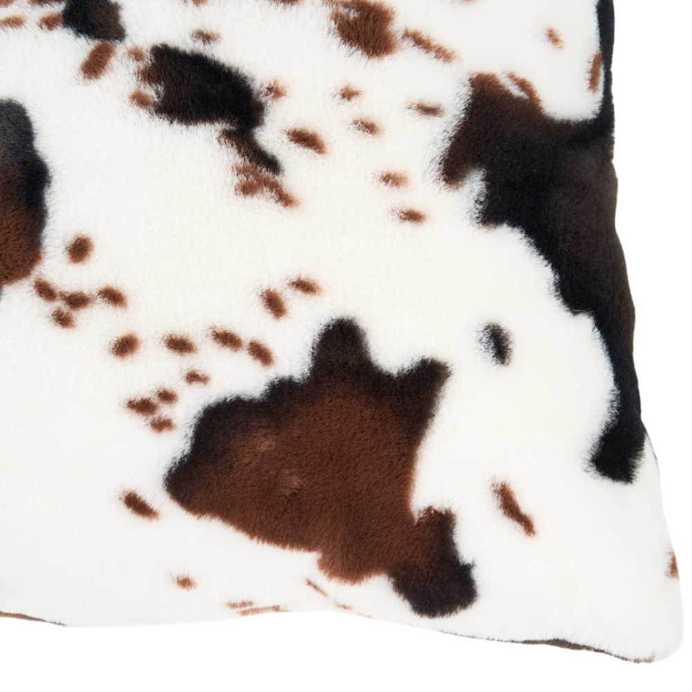 Cow Print Faux Fur Cushion Image 3