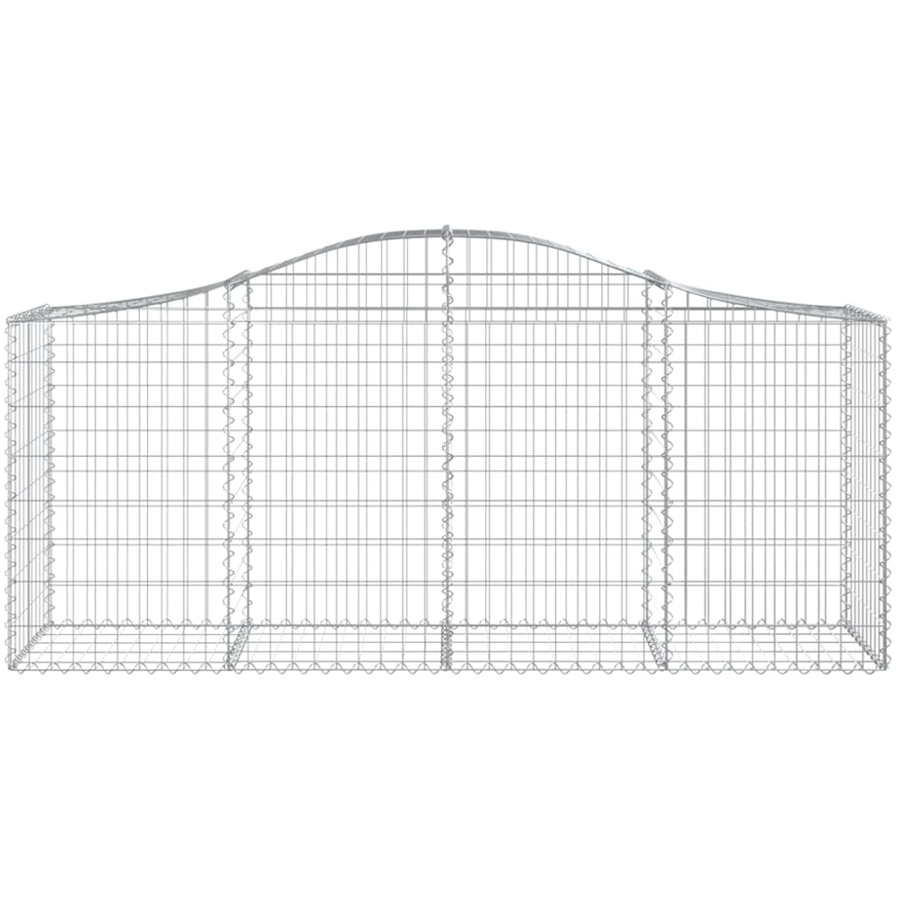 vidaXL Silver Galvanised Iron Gabion Basket 200 x 50 x 80/100cm 8 Pack Image 2