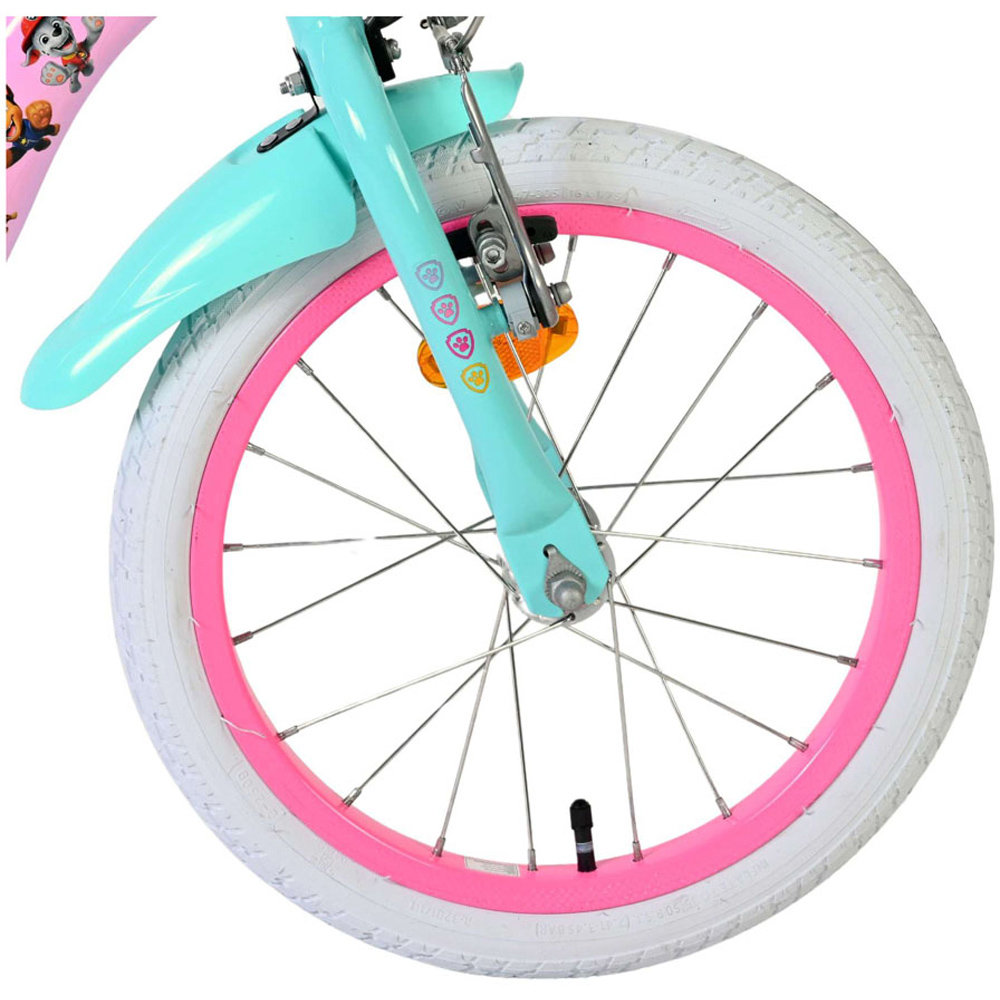 Volare Paw Patrol Kids 16 inch Multicolour Bike with Stabilisers and Basket Image 8