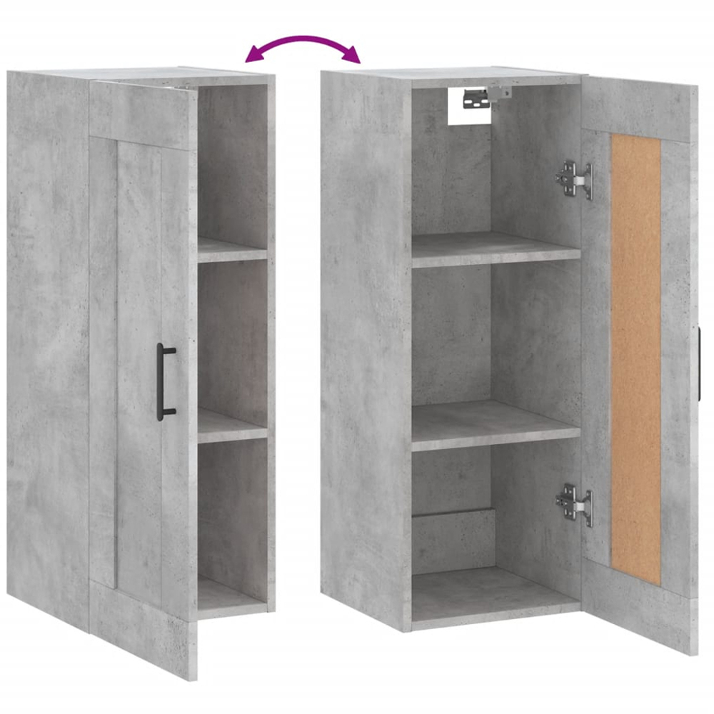 vidaXL Single Door Concrete Grey Wall Mounted Cabinet Image 8