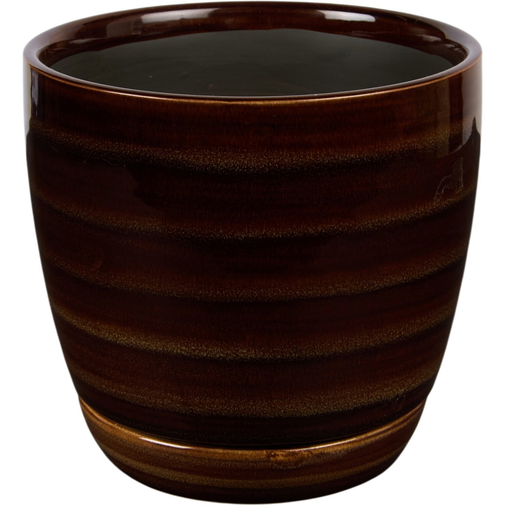 Glazed Plant Pot with Saucer Image 3