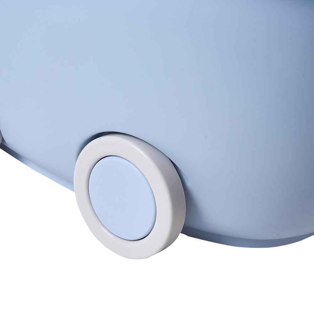 H&O Direct Blue Dolphin Rolling Plastic Toy Storage Box Image 5