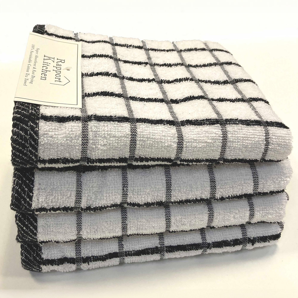 Rapport Home Luxury Black Pure Cotton Terry Kitchen Towel 50 x 80cm Image 2