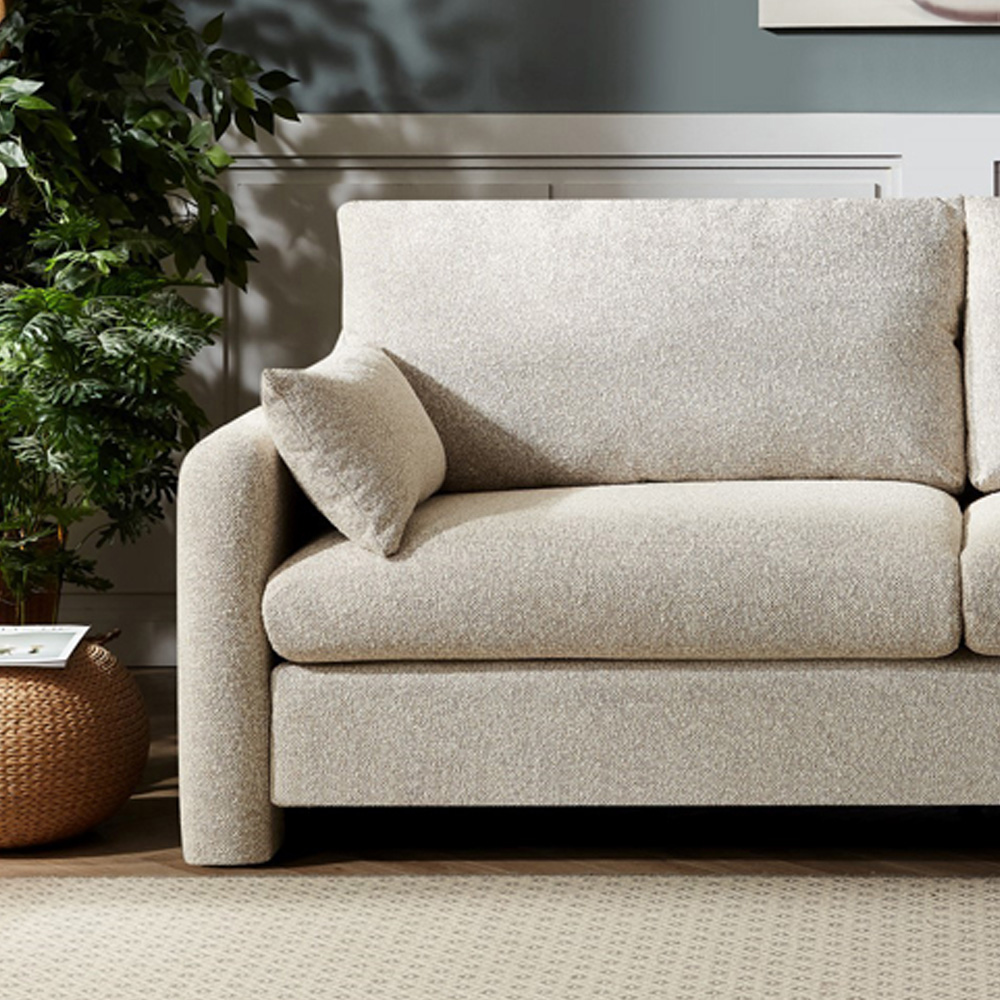 Artemis Home Shorewood 3 Seater Oatmeal Textured Fabric Sofa Image 2