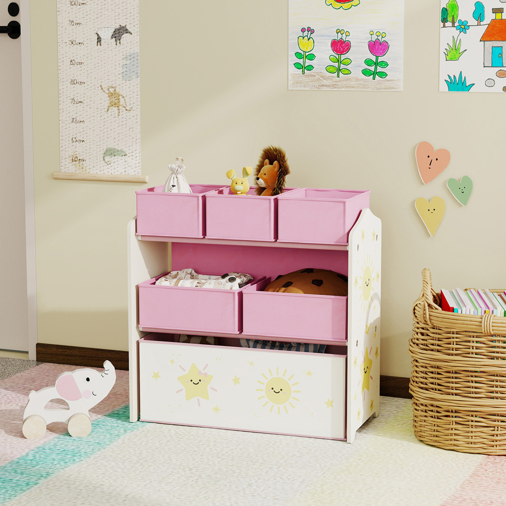 AIYAPLAY 3 Tier Pink Kids Storage Shelf Image 5