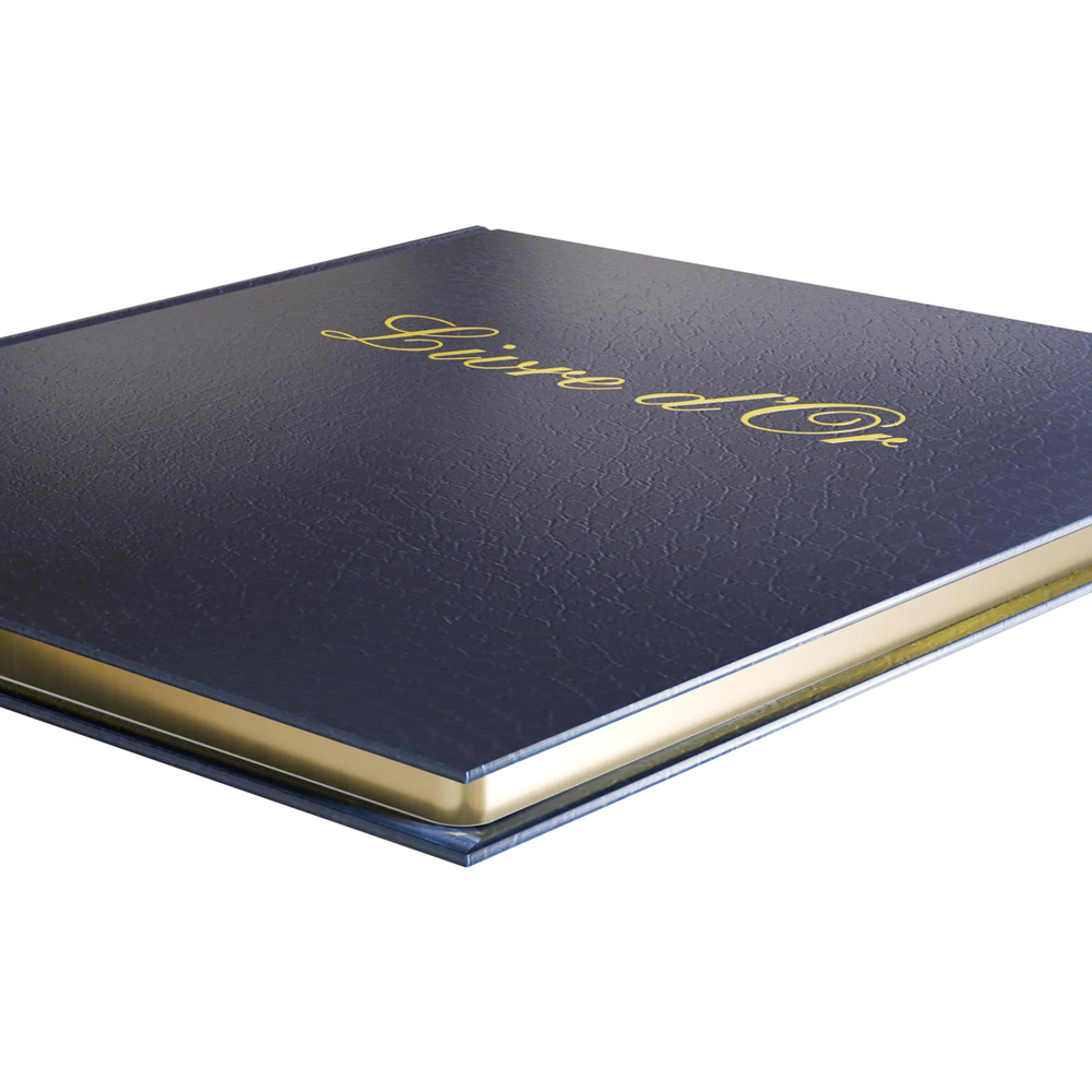 Exacompta Prestige Night Blue Guest Book with Gold Edges 140 Pages Image 5