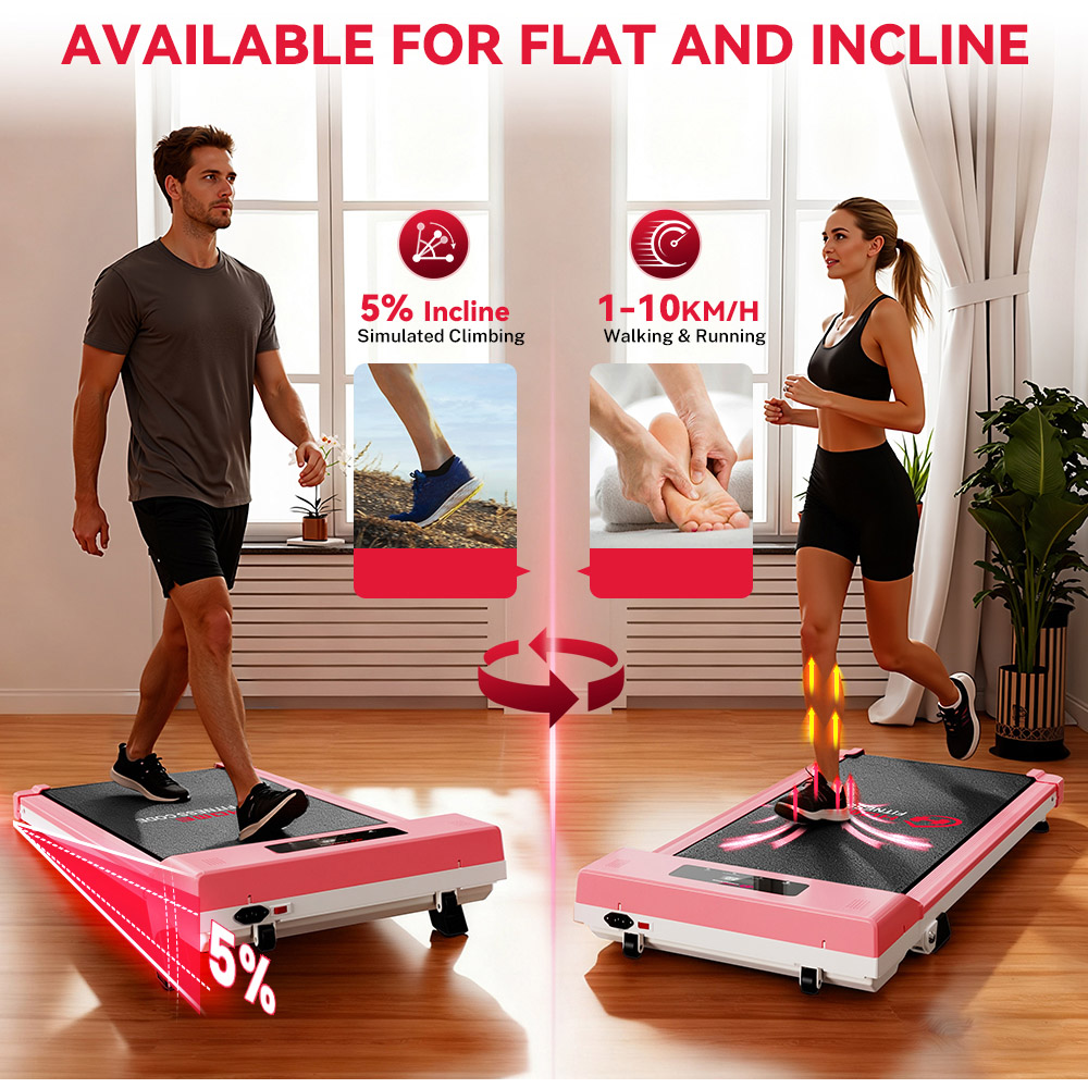 Rattrix Pink Manual Incline Treadmill Image 4