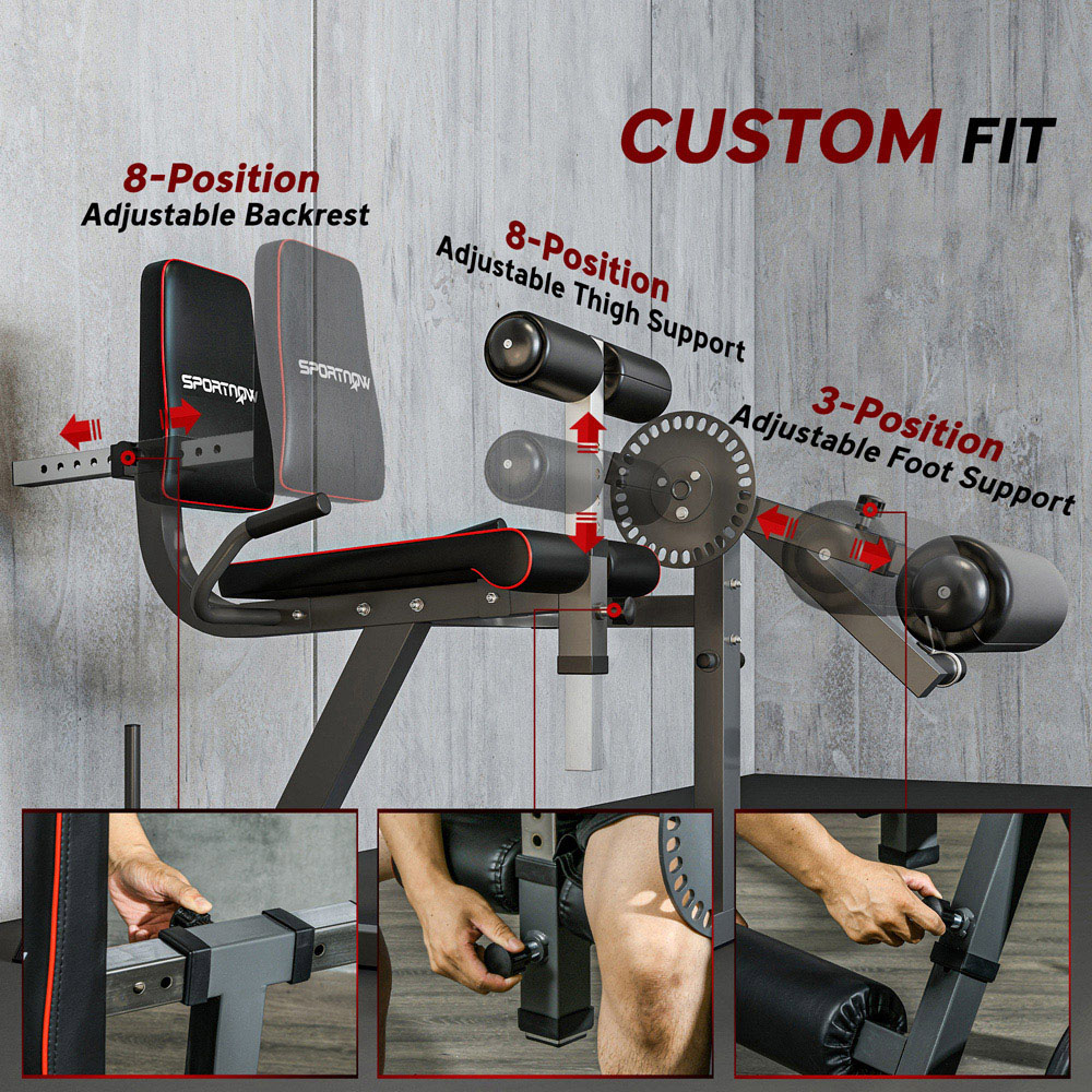SPORTNOW Adjustable Calf Raise and Leg Extension Curl Machine Image 6