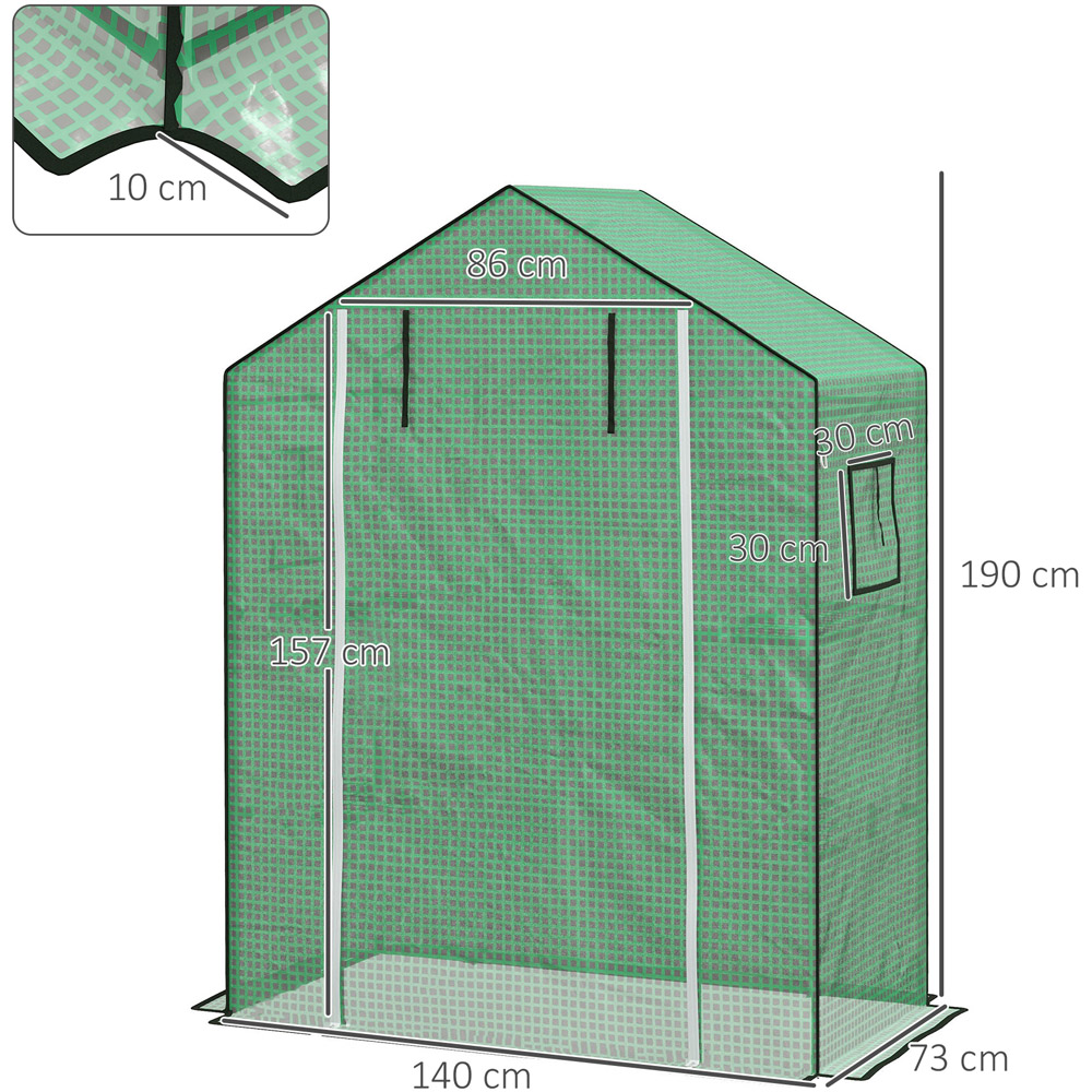 Outsunny 6.2 x 4.5 x 2.3ft Green PE Replacement Greenhouse Cover Image 7