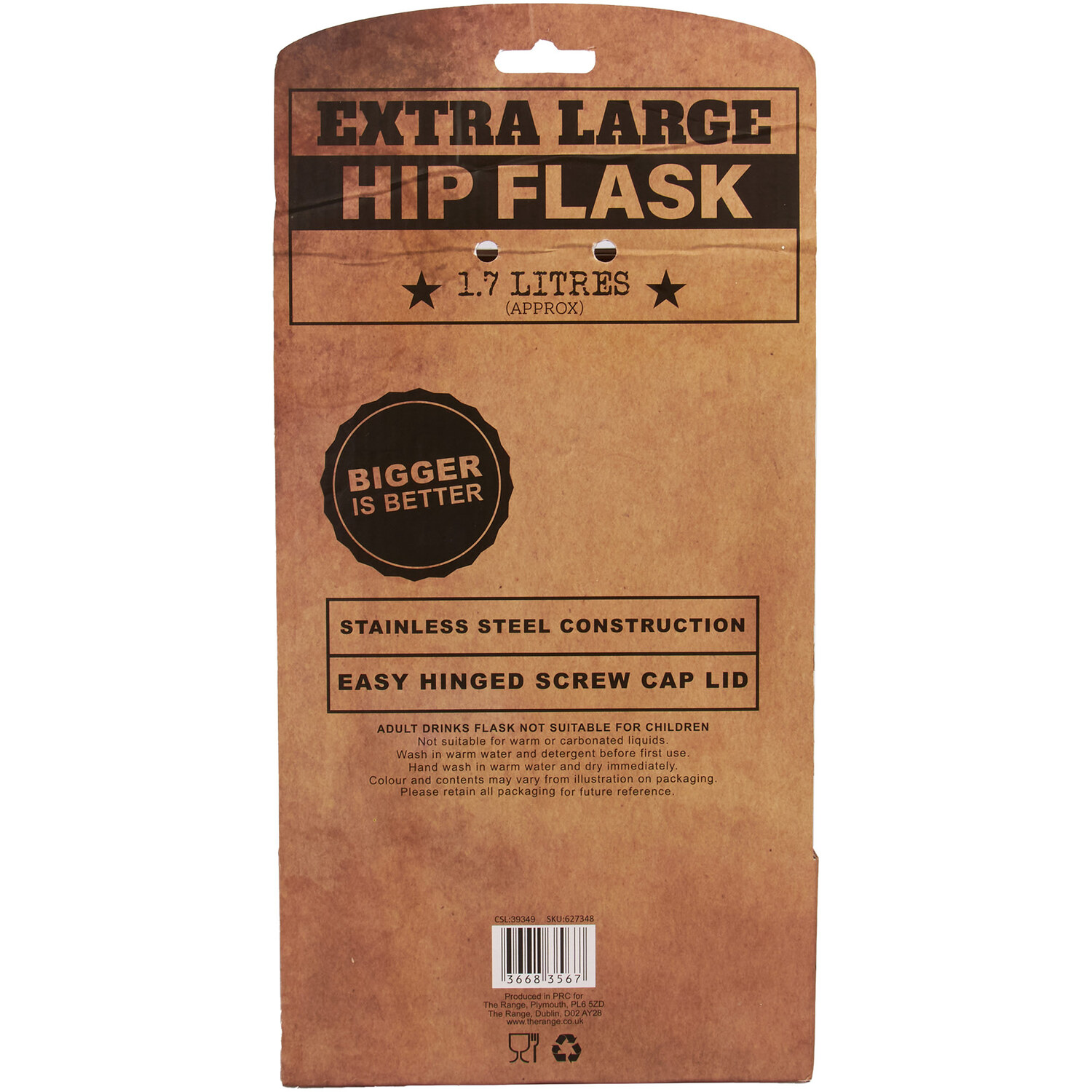 G&G Extra Large Hip Flask 1.7L Image 3