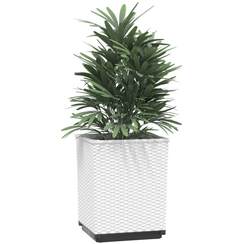 vidaXL White Polypropylene Garden Planter 37 x 30 x 30cm 4 Pack Image 2