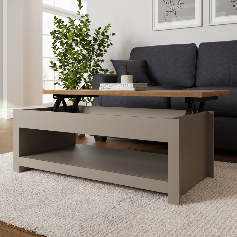 GFW Lancaster Grey Lift Up Coffee Table Image 7