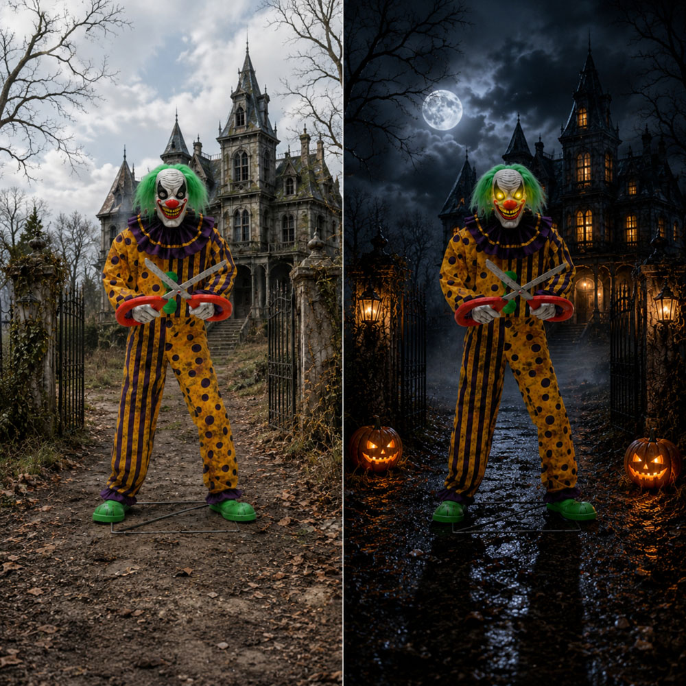 Samuel Alexander Animated Snippers The Clown Prop Halloween Decoration 6ft Image 4