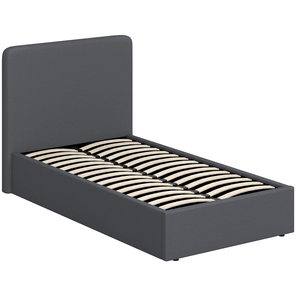 FWStyle Single Grey Upholstered Lift Up Ottoman Bed Frame Image 6
