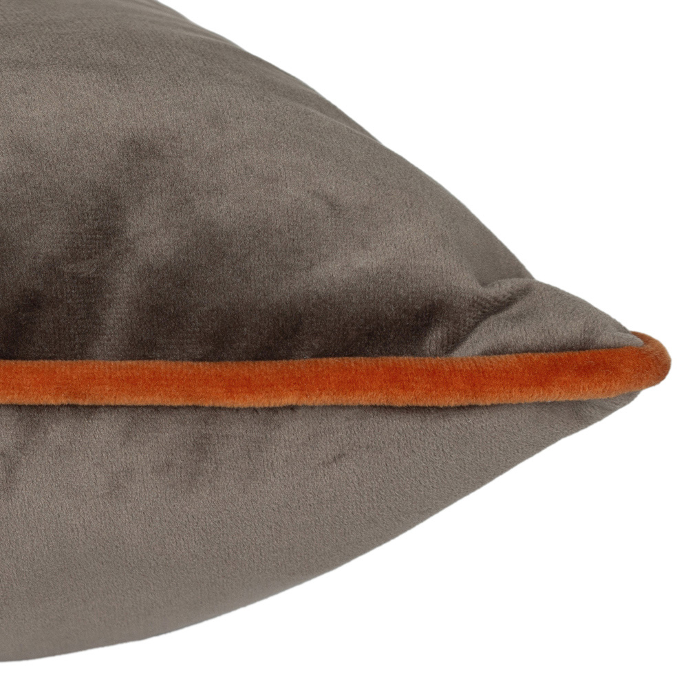 Paoletti Meridian Mocha Pumpkin Velvet Cushion Image 3