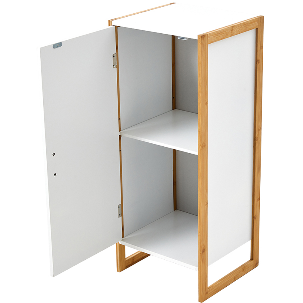 H&O Direct Single Door Modern Freestanding Bamboo Bathroom Cabinet Image 3