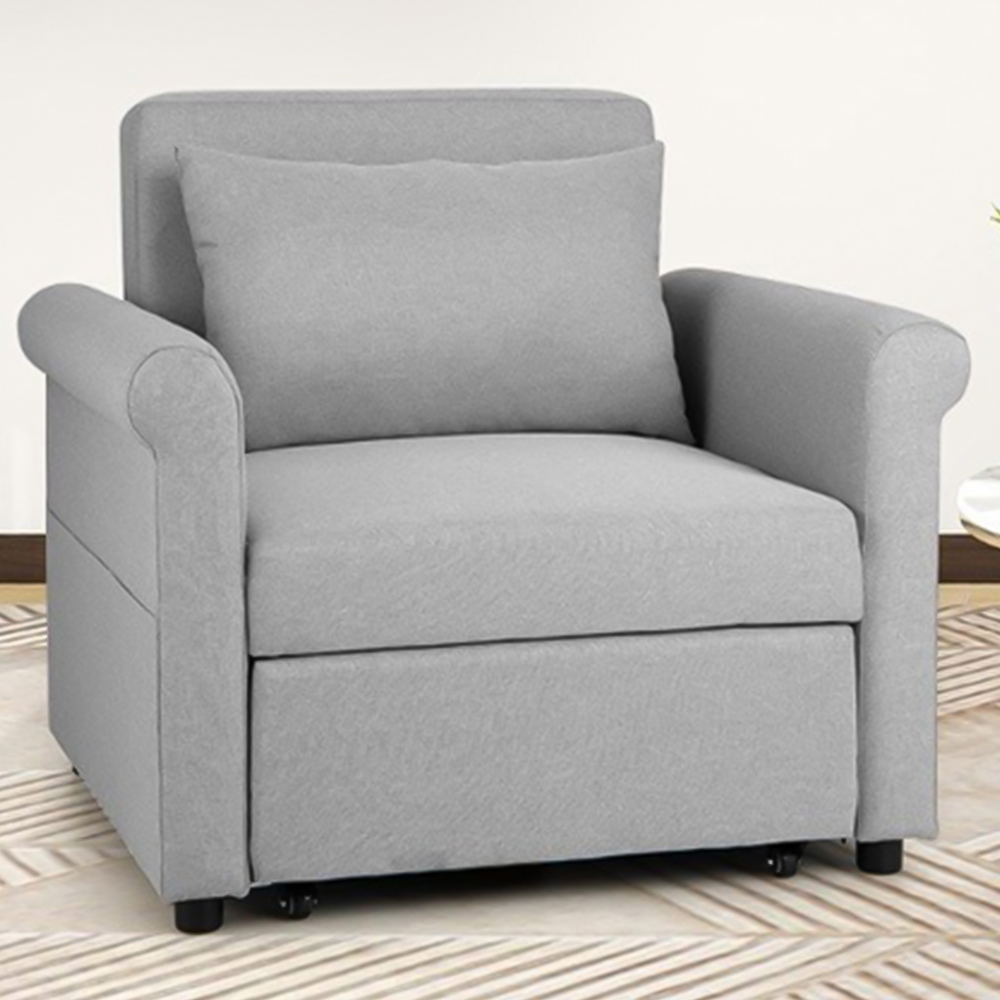 Costway Single Sleeper Grey Sofa Bed Image 1