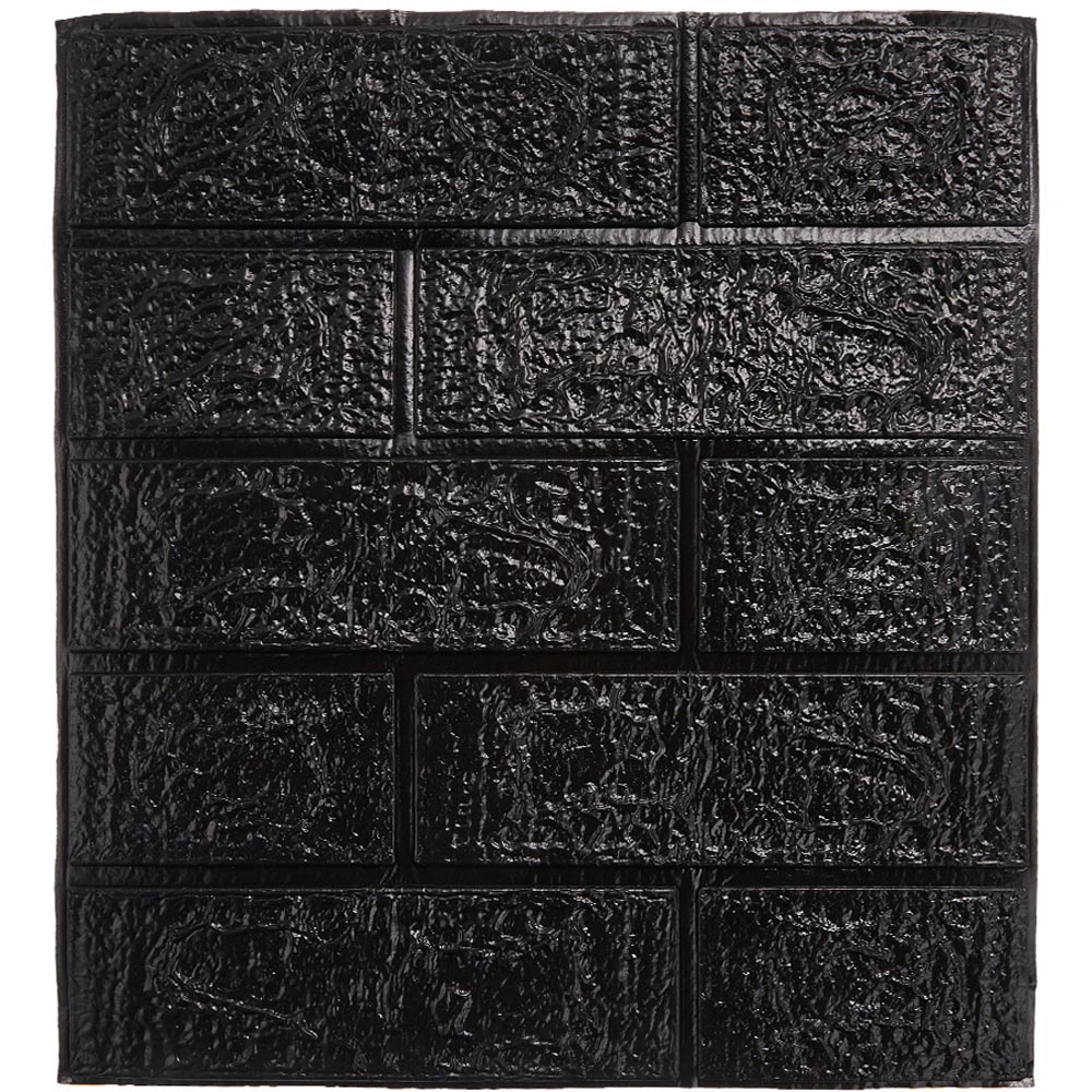 Living and Home 3D Brick Texture Black Wall Sticker 15 Pack Image 2