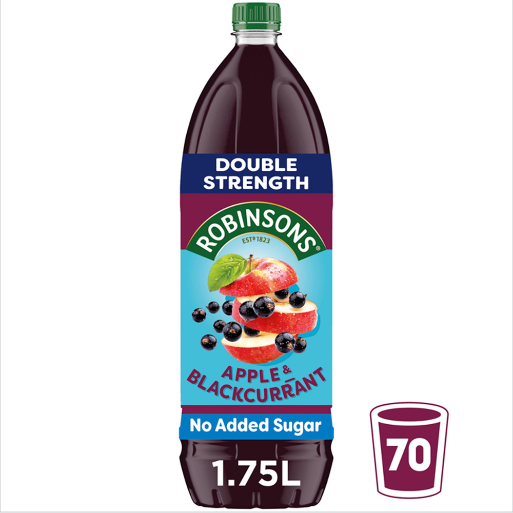 Robinsons Apple and Blackcurrant Double Strength No Added Sugar 1.75L Image 2
