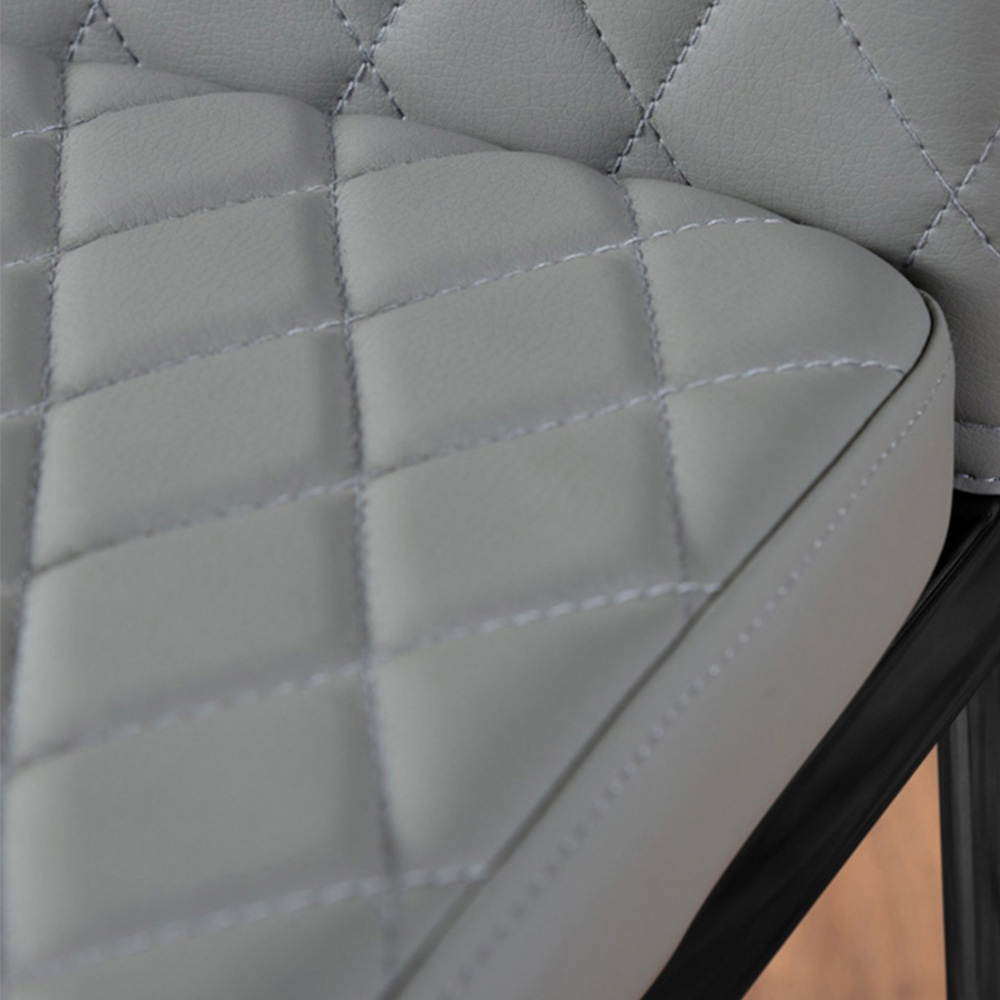 Furniturebox Arona Valera Glass 4 Seater Round Dining Set Black and Grey Image 6