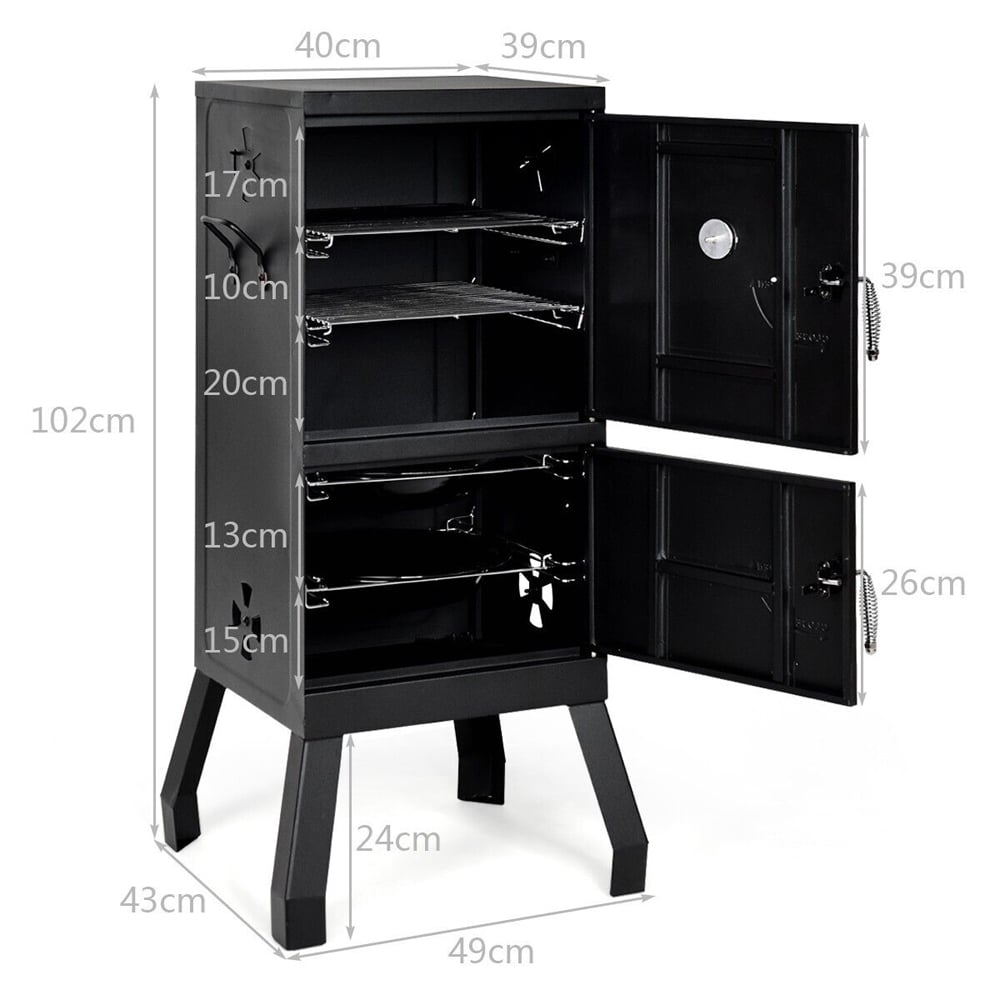 Costway NP10016 2 Layer Vertical Charcoal Smoker Oven Image 9