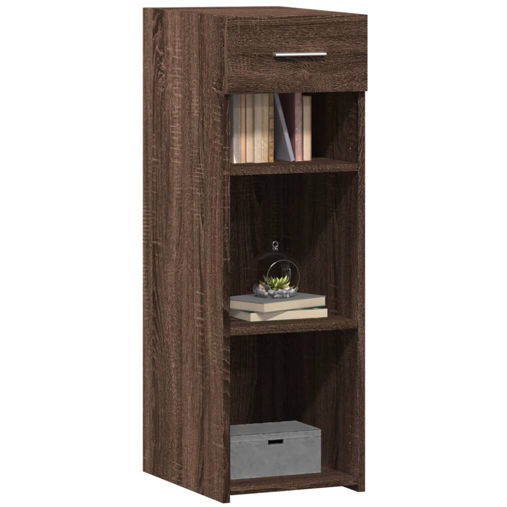 vidaXL Single Drawer 3 Shelf Brown Oak Sideboard Image 3