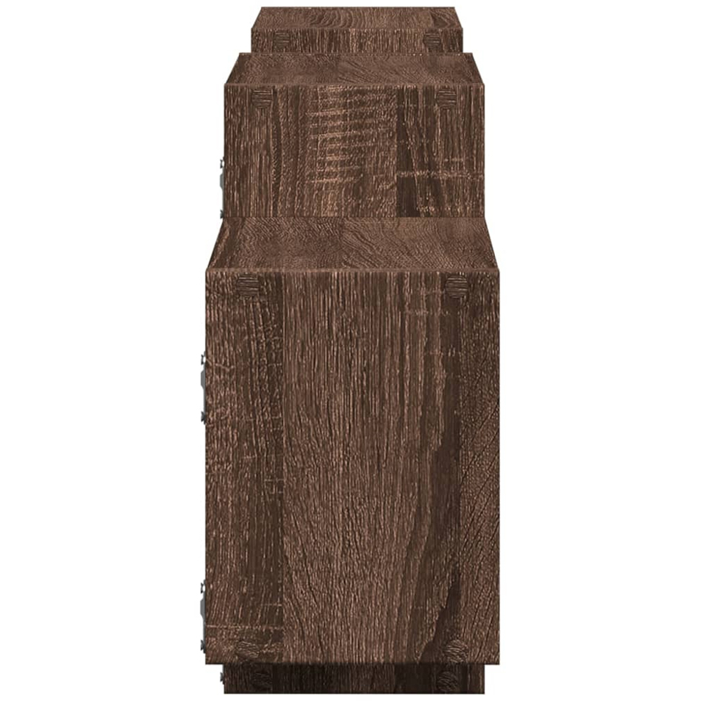 vidaXL 7 Shelf Brown Oak Effect Floating Wall Shelf Image 5