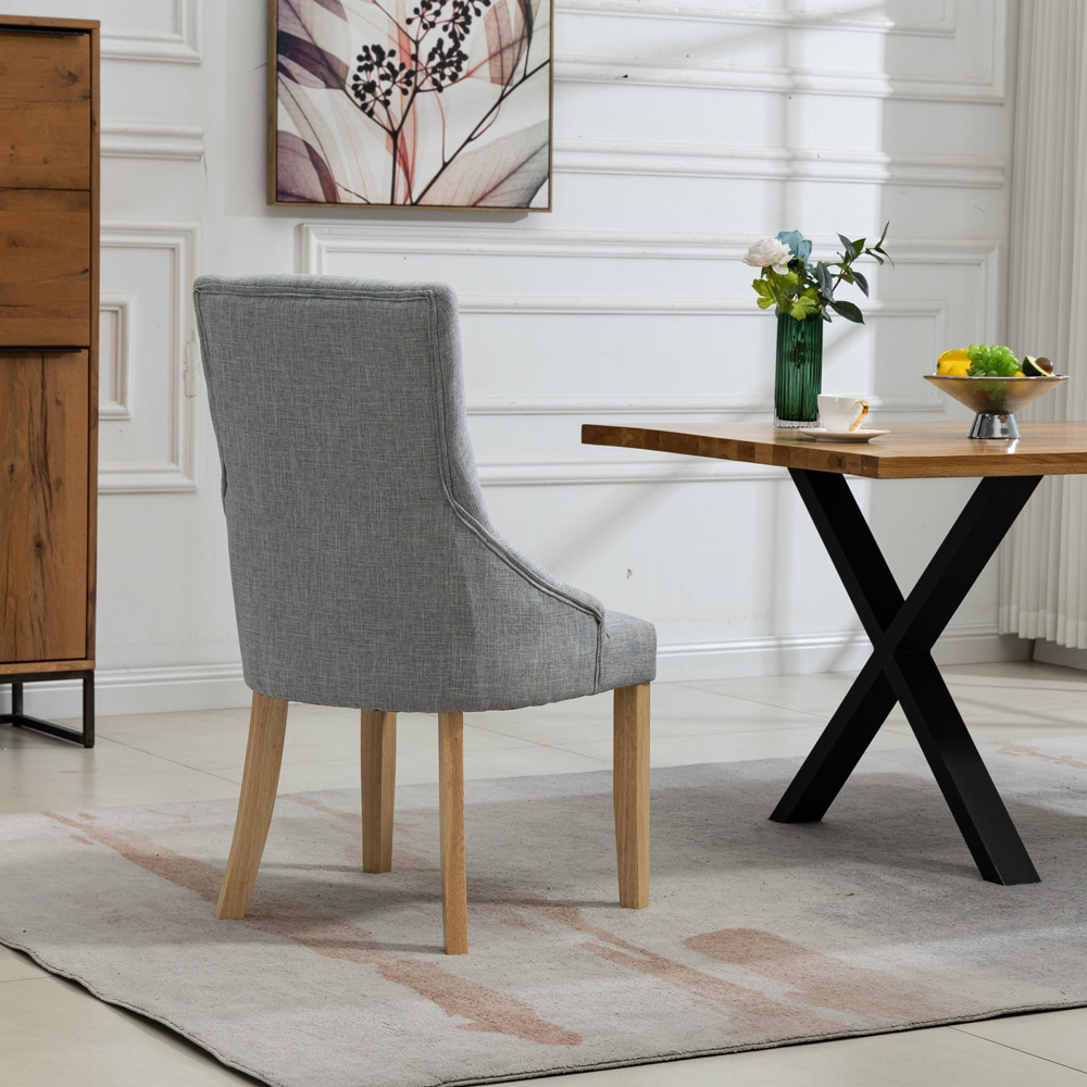 Artemis Home Ravenna Set of 2 Grey Fabric Dining Chair Image 5