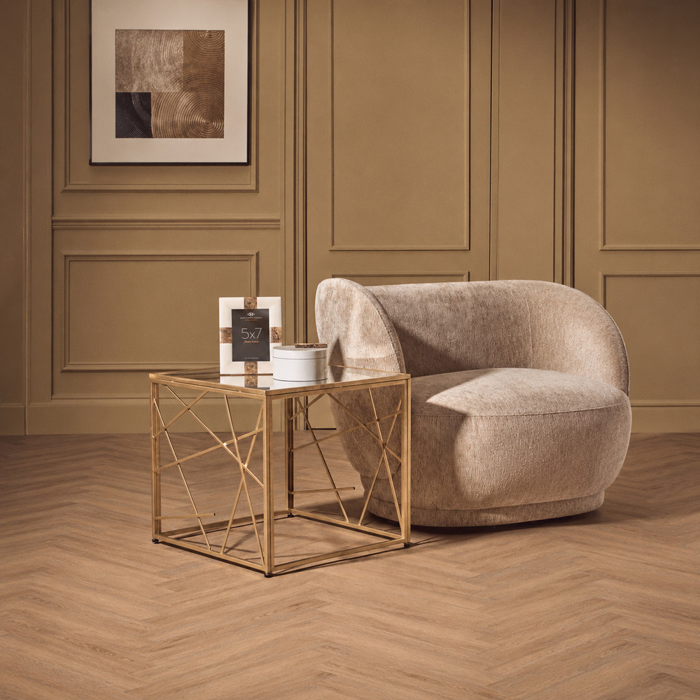 Premier Housewares Farran Gold Square Side Table Image 5