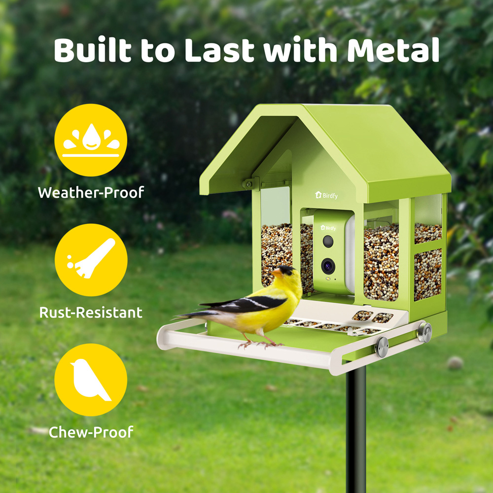 Birdfy Metal Outdoor Smart Bird Feeder with 1080p FHD AI Camera Image 3