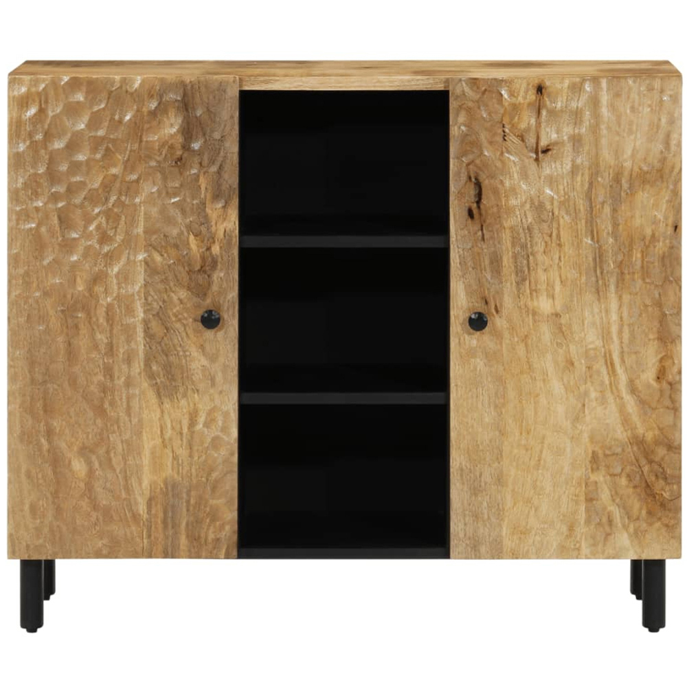 vidaXL 2 Door Natural Solid Mango Wood Side Cabinet Image 4