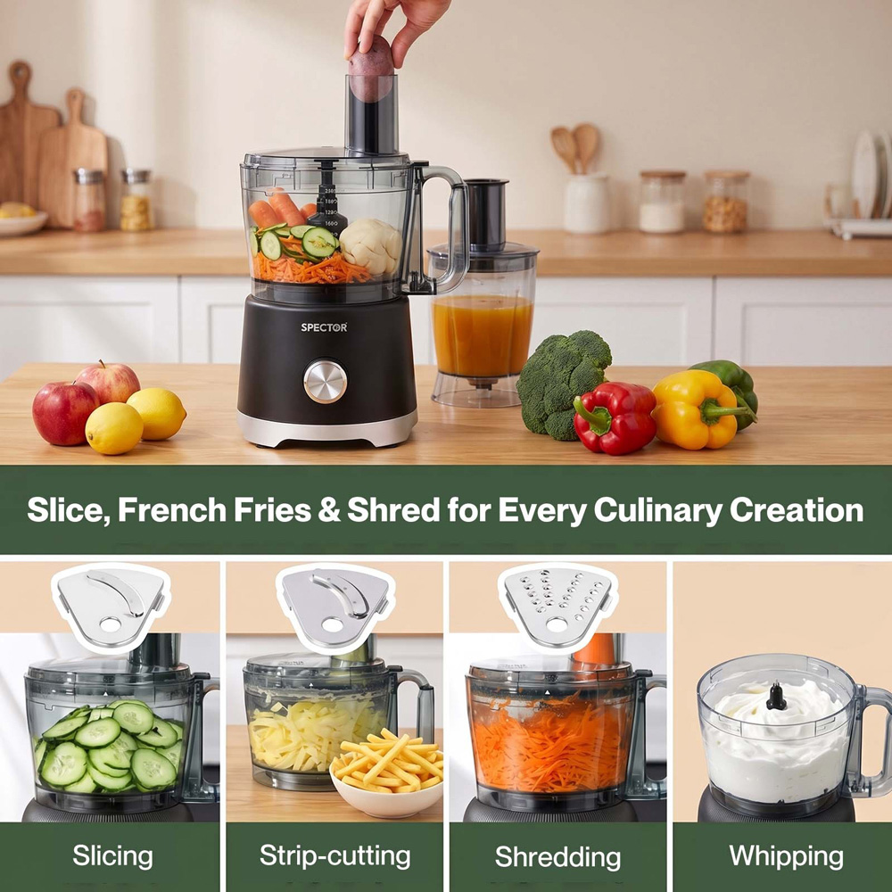 Spector Black 2.5L 2-Speed Food Processor 1500W Image 5