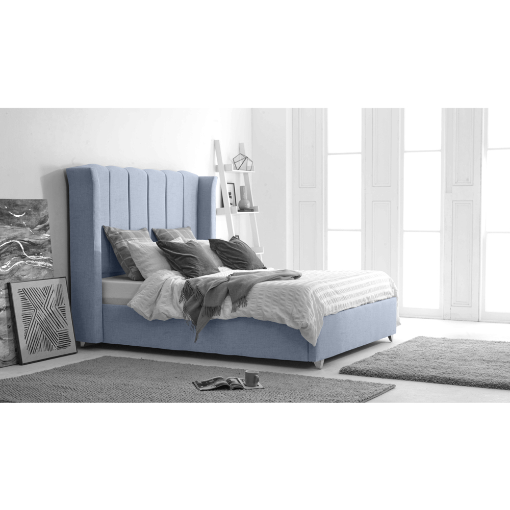 Eleganza Pablo Super King Size Dawn Grampian Fabric Bed Frame with Winged Headboard Image 5