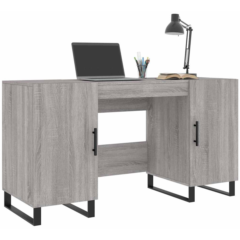 vidaXL 2 Door Computer Desk Grey Sonoma Image 3