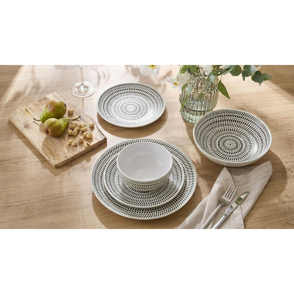 Waterside White Pad Print 16 Piece Dinner Set Image 2