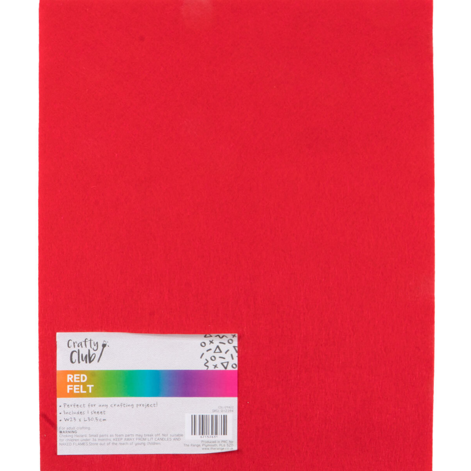 Crafty Club Felt Sheet - Red Image