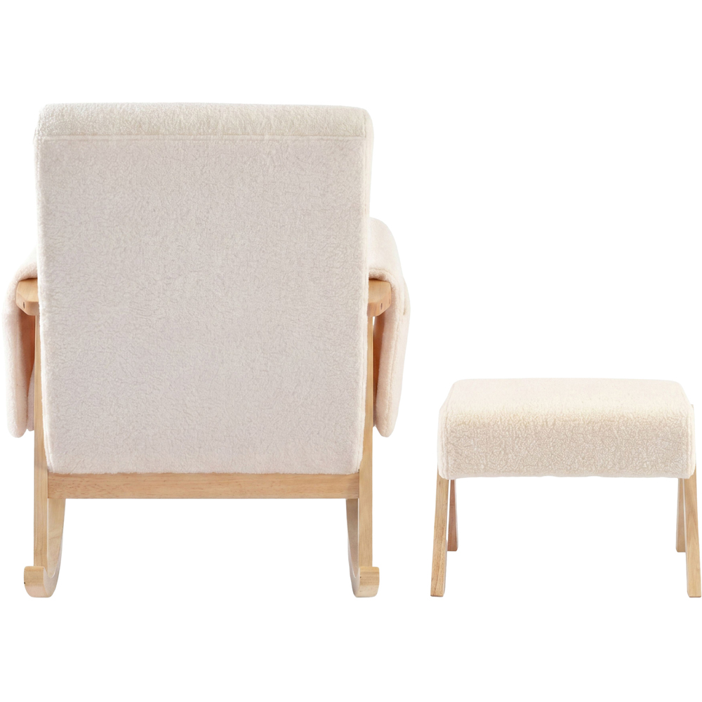 Bebe & Beyond Storyteller Off White Teddy Nursing Chair and Stool Image 5